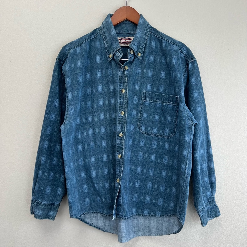 Vintage Sonoma Jean Shirt Denim 90s Plaid Wash